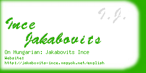 ince jakabovits business card